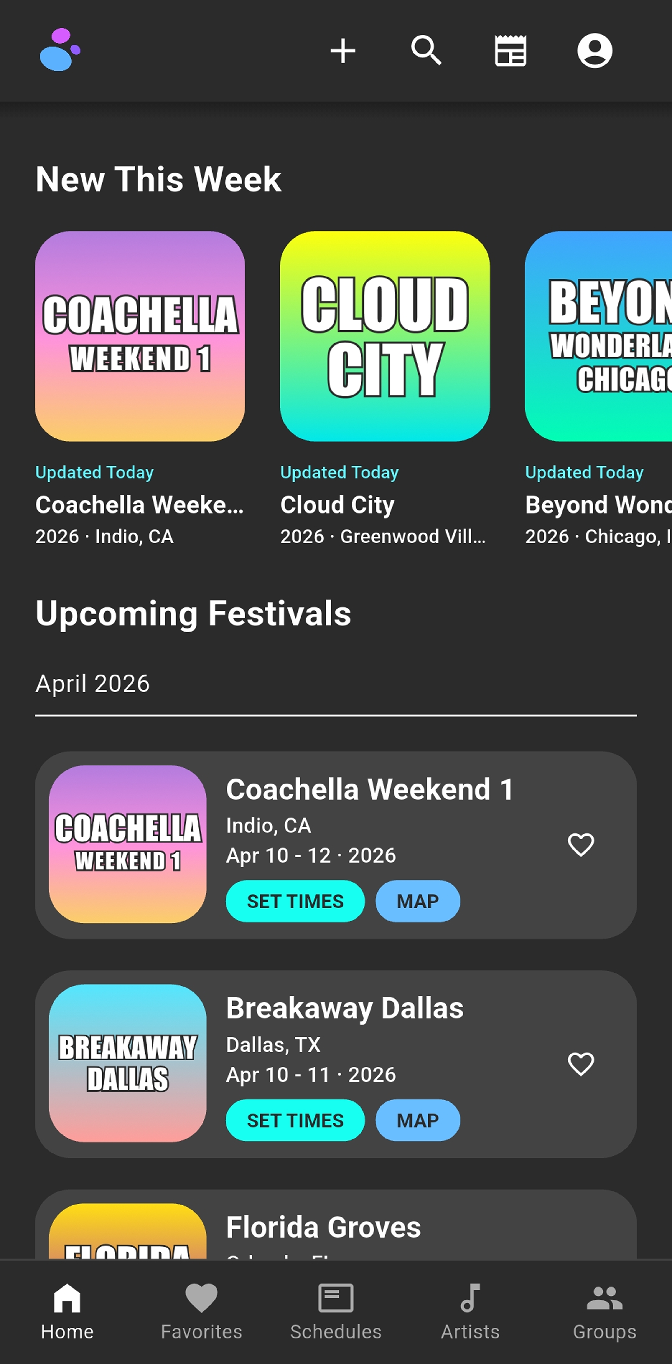 Festival Dust App Music Festival App Preview